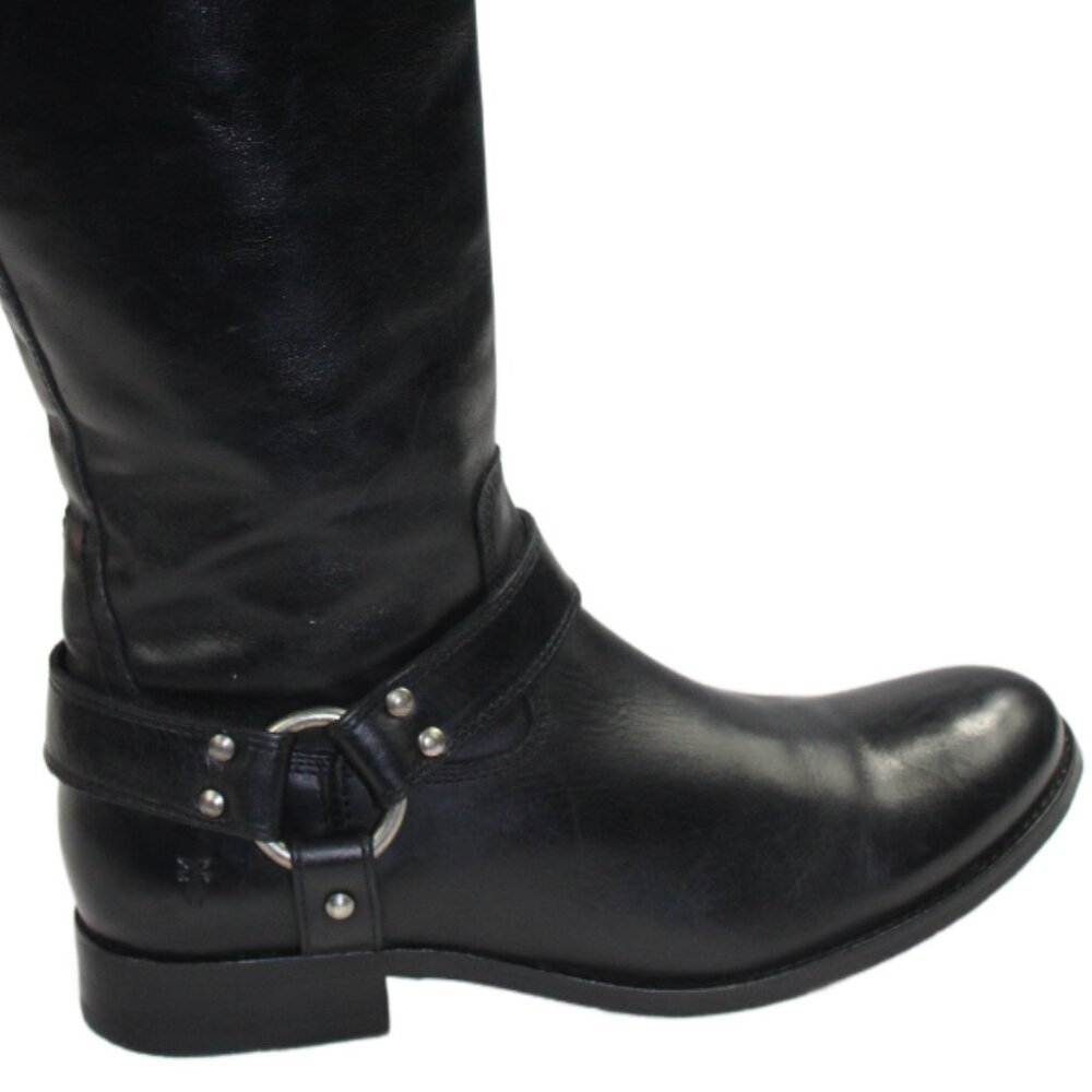 Frye Melissa Tall Black Leather Equestrian Riding Boots Size 7.5 - Picture 5 of 11